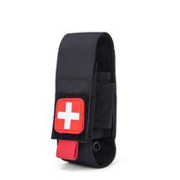 Taktinis Molle Turniketo Dėklas Laikiklis Nailoninis Traumos Medicininės Žirklės Žibintuvėlio Dėklas Žibintuvėlio Laikiklis Medžioklės EMT Sandėliavimo Krepšys juoda