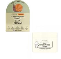 Bonnyhill Ultra Brightening Snail Vita Cream + Bonnyhill Rice Niacinamide Cream Set, Moisturizing, Korean Cosmetics, Kbeauty, sample Set beige
