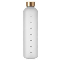 1 l vandens butelis su laiko žymekliu 32 OZ Fitness Sports Outdoor Travel Nešiojami nepralaidūs gėrimų indai BPA be matinių gėrimų buteliai balta
