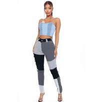 Ultra-stretch High-waisted Pencil Slim Jeans for Women with Fringe S juoda