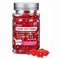 Biotino plaukų minkšti saldainiai Plaukų priežiūros esencija Eterinis aliejus Biotinio plaukų gumukai Maroko eterinis aliejus Plaukų priežiūros kapsulės 40 capsules red