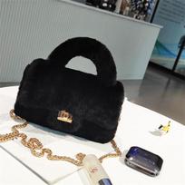 Wool Bag Real Fur Integrated Plush Bag Handbag Women's Chain Crossbody Bag Small Fragrant Handbag juoda