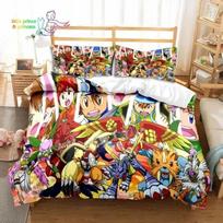 Digimon Anime patalynės komplektas Viengulis Twin Pilnas Queen King Dydžio Lovos Komplektas Suaugusiųjų Vaikų Miegamojo Nuotykių Monstrų Animacinis Patalynės Rinkinys Dovana EU Single 135x200cm