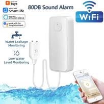 Tuya WiFi išmanusis vandens nuotėkio jutiklis nuotėkio lygis 80db garso signalizacijos detektorius, apsauga nuo perpildymo, programa Tuya Smart Life balta