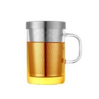 500ml Stiklinis Puodelis Arbatos Plikymo Puodelis Didelis Borosilikatinio Stiklo Arbatos Puodelis su Nerūdijančio Plieno Plikikliu Namų Biuro Kavos Puodelis Gėrimų Indai 500ml
