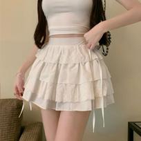 White Lace Cake Skirt for Women High Waist Kawaii Cute Sweet A-line Skirt Lolita Girl Clothing Japanese Style S