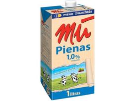 Pienas Mū pasterizuotas 1% 1 l.