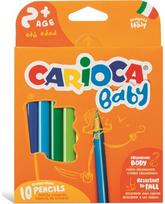 Spalvoti pieštukai CARIOCA BABY, Jumbo, 10 spalvų