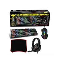 Gaming kompiuterinis 4in1 rinkinys žaidėjams su RGB šviesomis