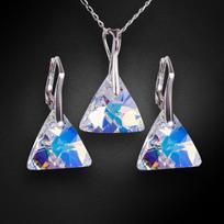 Sidabrinis papuošalų rinkinys moterims DiamondSky „Osiris (Aurore Boreale)“ su Swarovski kristalais