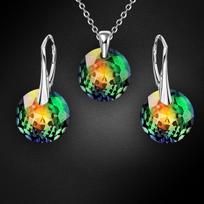 Sidabrinis papuošalų rinkinys moterims DiamondSky „Marianne (Vitrail Medium)“ su Swarovski kristalais