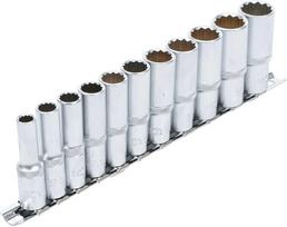 Bgs Technic Galvučių rinkinys, 12 kampų, ilgos | 10 mm (3/8") | 8 - 19 mm | 11 vnt. (5252)