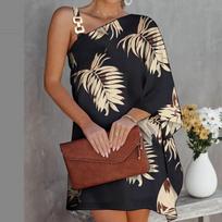 Madinga įstrižo kaklo su atvirais pečiais suknelė moterims, laisva, su gėlių raštais, moteriška suknelė, seksuali, Vestido De Mujer 26511 S oriono spalva