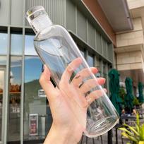500 ml didelės talpos plastikinis vandens butelis su laiko žymeklio dangteliu vandens gėrimui, skaidrus pieno sulčių paprastas puodelis gimtadienio dovanai 500ML
