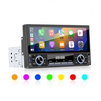 6.9 colio 1DIN automobilinis MP5 stereo grotuvas su 2 rankenėlėmis, palaikantis Mirror Link, greitą įkrovimą, jutiklinį ekraną, BT, FM, CarPlay, su mikrofonu 1 PCS