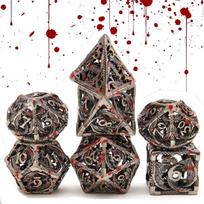 DND Metal Game Dice Set Glitter Edge and Number 7pcs Set for Dungeons and Dragons RPG MTG Table Games D4 D6 D8 D10 D12 D20 pilka