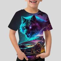 Animal Wolf 3D Print Children Boys Harajuku T Shirt Summer Kids Short Sleeve Girls Tshirt Cartoon Baby T-Shirts Fashion Tees Top 170