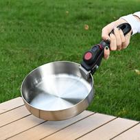 Camp Cookware Camping Frying Pan with Removable Handle Portable Cooking Pot Skillet for Diameter 20cm
