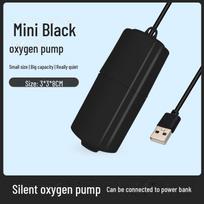 Kompaktiškas USB deguonies siurblys akvariumams ir žvejybai lauke: Tylus ir efektyvus deguonies generatorius bare metal/no accessories juoda