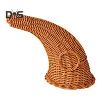 Christmas Cornucopia Basket Horn Shaped Rattan Basket Large Capacity Multipurpose Storage Basket Thanksgiving Home Decor A
