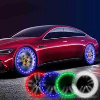 Spalvingos LED ratų stebulių ventilių lemputės automobiliams ir motociklams spalvota