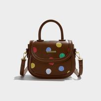 Vienos peties rankinė moterims Naujo dizainerio spalvota su taškeliais PU rankinė magnetinis užsegimas Madinga universali studentiška crossbody rankinė Mini(Max Length<20cm)