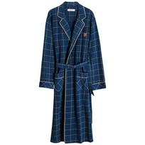 Pavasarinis ir rudeninis chalatas vyriškas 100% medvilnės miego viršus kimono chalatas vyriškas languotas ilgas chalatas nuotakos chalatas apsiaustas M