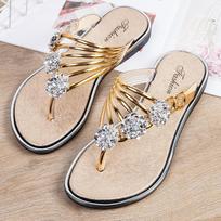 Women's Flip Flops Summer Clip On Flat Slippers Casual Beach Sandals 36-41 40