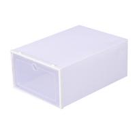 Batų plastikinis sukraunamas batų dėžutės laikymo laikiklis Skaidrus sulankstomas namų tekstilės daiktų laikymo laikiklis S balta