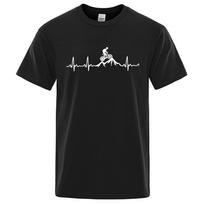 Mountain Bike Heartbeat Funny Mtb Dirt Bike Men Tshirt Hip Hop Casual Tops Summer Street T Shirt Oversized Cotton Short Sleeve S juoda