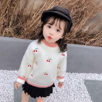 Kūdikių megztinis megztas vaikams rudens ir žiemos drabužiai mergaitėms kūdikių mada aksominis džemperis pastorintas apatinis marškinėlis 120 beveik baltos spalvos