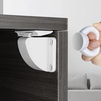 Magnetinės stalčių spynos - Diskretiškas, nematomas ir apsaugotas nuo įsilaužimo dizainas papildomam saugumui ir apsaugai - Lengvai montuojamos 1 set balta