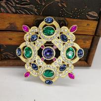 Vintage Baroque Trend Fashion Suit Brooch Earrings Matte Alloy Pin Accessories