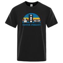 Medvilniniai marškinėliai „Niekada nepamiršk“ Sarcastic Graphic Music Funny Printed T-shirt Vyriški Laisvi Oversize Marškinėliai Laisvalaikio Kvėpuojantys Trumpomis Rankovėmis Drabužiai S