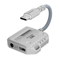 2 viename USB C greito įkrovimo adapteris su aukštos raiškos garsu, 60W Power Delivery, tinkantis žaidimų ir muzikos entuziastams A