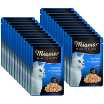 Miamor Feine Filets - drėgnas kačių maistas tunas krabų drebučiuose 24x100g