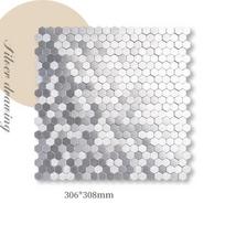 30x30 cm metalo nerūdijančio plieno sienų mozaika 3D vonios kambario mozaikinė plytelė aliuminio šešiakampė mozaikinė fono sienos lipdukas Lipnus 1Pcs 30x30cm