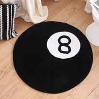 Blokuojantis kilimas juodai baltas skaitmeninis 8 apvalus miegamojo lovos antklodė namo galo stalo kilimėlis grindų kilimėlis kompiuterio kėdės kilimėlis 60cm straight circle