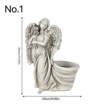 Kūrybingas angelas gėlių vazonas, sultingas vazonas, derva, namų dekoravimas darbalaukio papuošalai Bonsai augalų vazonų sodo dekoravimas No.1 gray