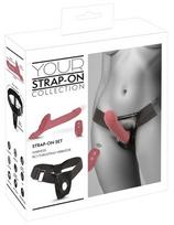 Strap-on diržas su dildo You2Toys Set, juodas/rožinis