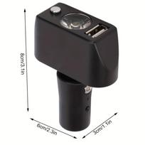 Elektrinio vežimėlio šviesa - Didelis ryškumas, 3 kontaktų XLR, USB įkrovimas, Kampinis LED, Patvarus EBS plastikas, Platus apšvietimo kampas, Gerina matomumą naktį juoda