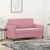 Dvivietė sofa, rožinės spalvos, 120cm, aksomas