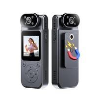 1080P kūno kamera su garso ir vaizdo įrašymu, nešiojama kūno kamera, mini vaizdo kamera, 180 laipsnių juoda