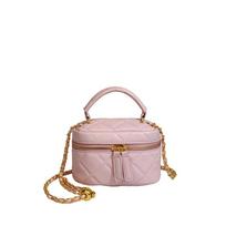 Light Luxury Mini Chains Small Square Bag Casual Simple Solid Plaid Design Crossbody Bag Women's Fresh Cute Shoulder Bags Mini(Max Length<20cm) white