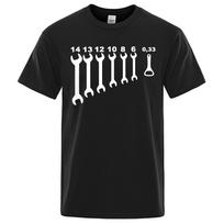 Cotton Tee Vintage Screw Wrench Opener Mechanic T-Shirts Men Car Fix Engineer Cotton Tee Short Sleeve Funny T Shirts Top Tee Men's Clothes S juoda