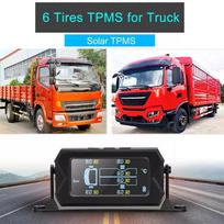 Belaidžiai automobilio TPMS padangų slėgio jutikliai Saulės energija varoma padangų slėgio stebėjimo sistema Temperatūros signalizacija 6 ratų padangų išoriniai jutikliai juoda