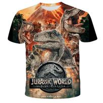Vaikiški Marškinėliai Berniukams Mergaitėms su Dinozaurais 3D Spausdinti Animaciniai Juros Periodo Pasaulio Dinozaurų Marškinėliai Vaikams Gimtadienio Dovana Marškinėliai Kūdikių Drabužiai 100