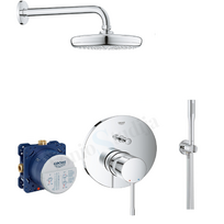 Grohe Essence potinkinio dušo maišytuvo komplektas su lietaus dušo galva chromo spalvos