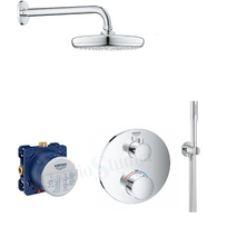 Grohe termostatinis potinkinio dušo maišytuvo komplektas su lietaus dušo galva chromo spalvos