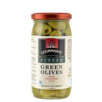 Žaliosios alyvuogės GOURMANTE, be kauliukų, sūryme, 360 g / 180 g